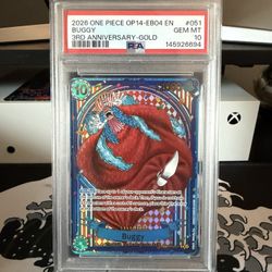 2026 ONE PIECE OP14-EB04-THE AZURE SEA'S SEVEN 3RD ANV-GOLD #051 BUGGY PSA 10 