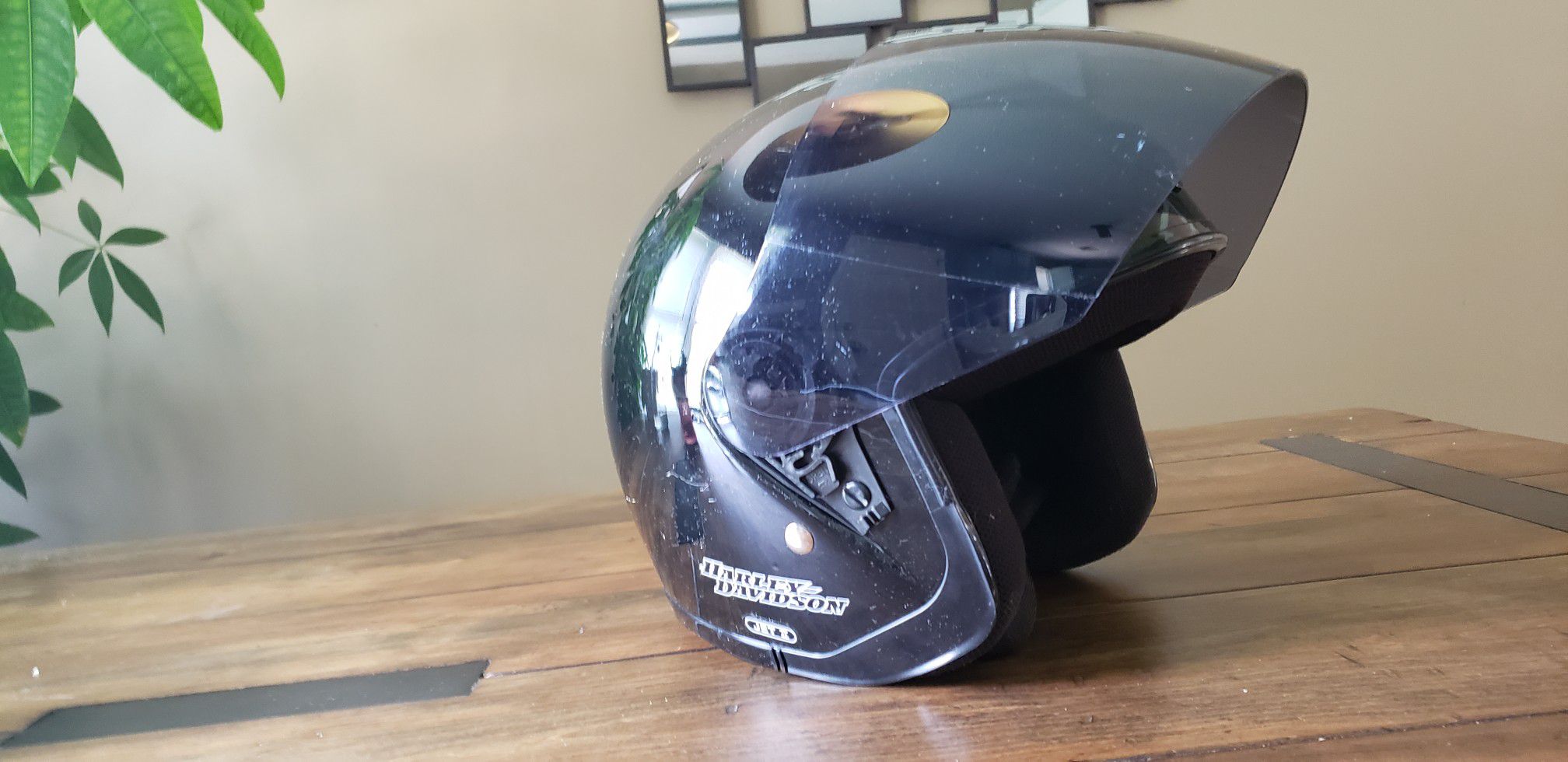 Small Harley Davidson 3/4 Helmet Smoke Face Shield