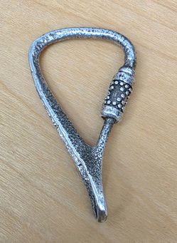 Large Sterling Silver Key Chain 2" x 1" & 8.9 grams