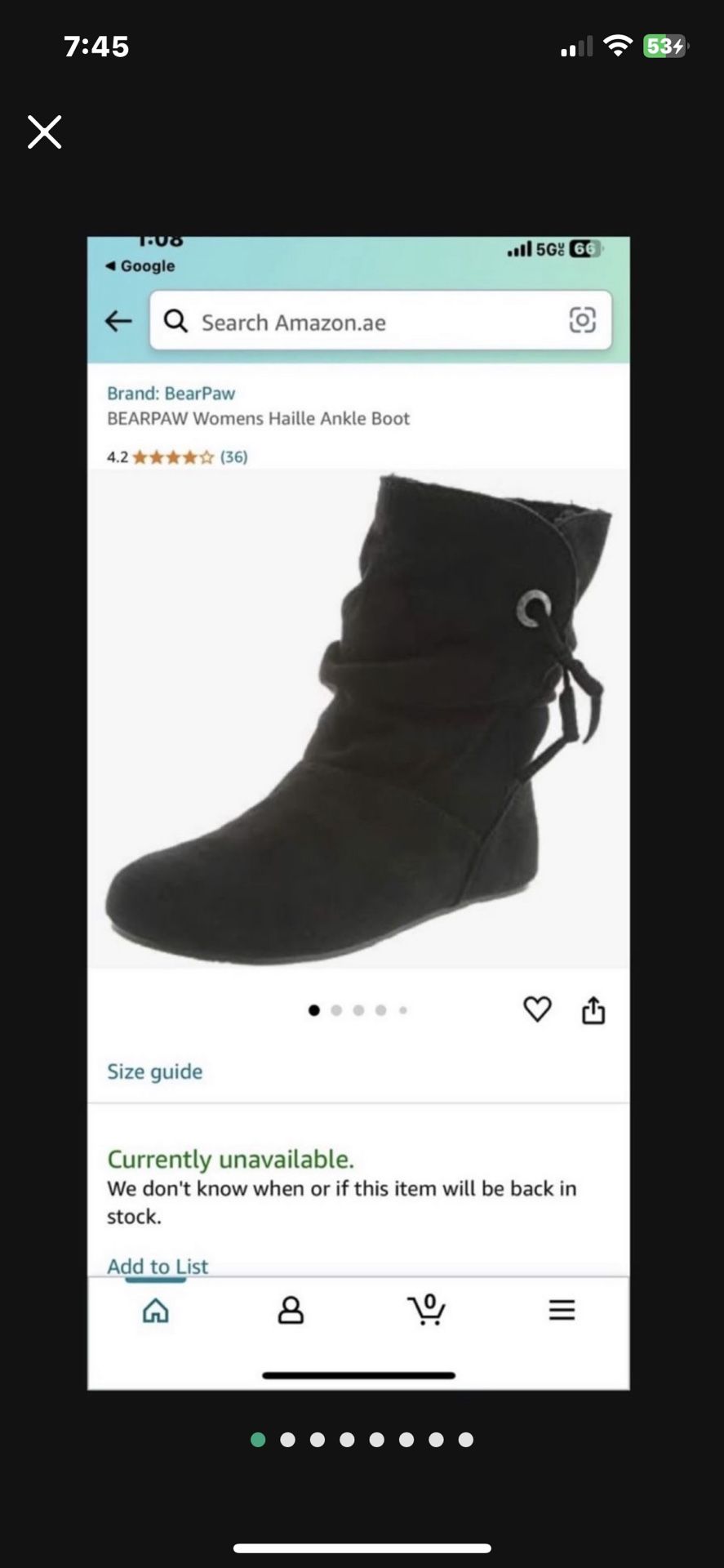 Bearpaw Women's Haille Boots, Black Suede, Rubber Was $60 + Tax