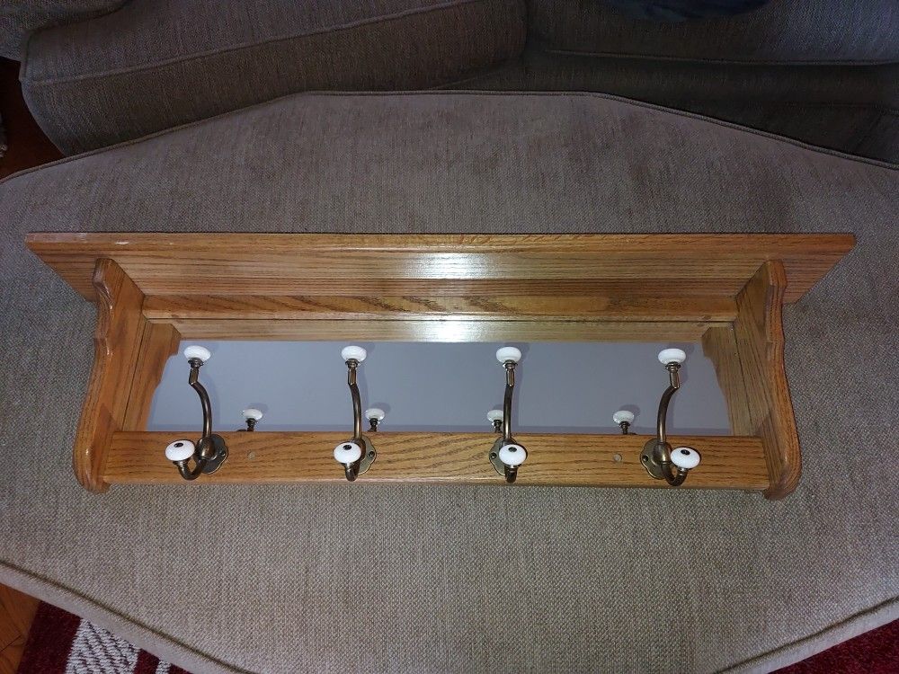 Heavy Oak Coat Rack