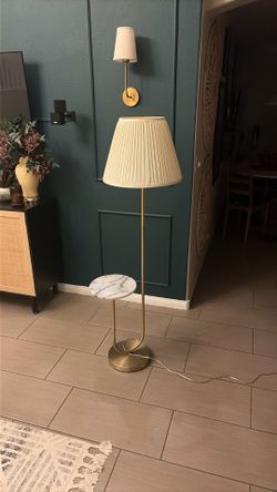 Lamp with marble table