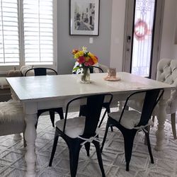 4 Black Metal Dining Room CHAIRS 