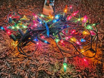 100-Led lights Multi-Color Blue Red Green Purple Orange Color Lights, Green Wire, Indoor/outdoor