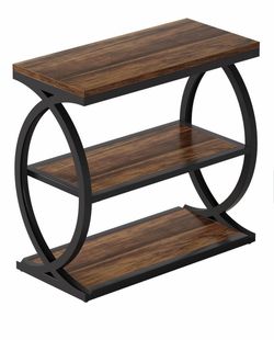 Brand New Tribesigns 3-Tier Narrow End Table with Oval Metal Frame
