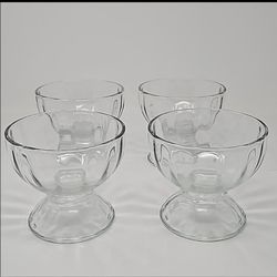 Vintage Libbey Ribbed Optic Dessert Glass Pedestal Footed Bowl