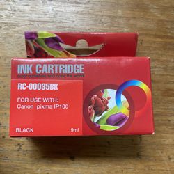 3 Canon Black Ink Cartridges  for Pixma iP100 Printer RC-00035BK Black 9ml. $25. In box as is pick up 