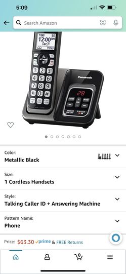 Black Panasonic Cordless Phone