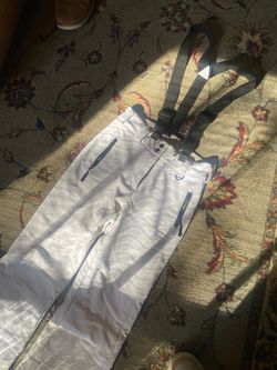 White Ski Pants with Suspenders