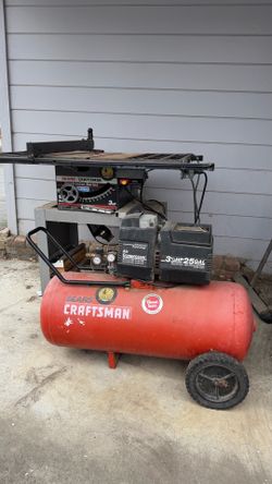 Air compressor and 10 inch table saw