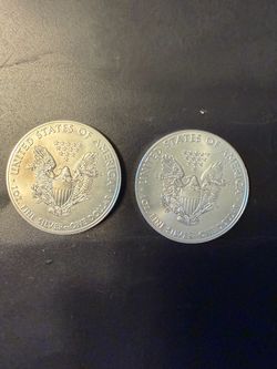 Two 2015 .999 silver eagles