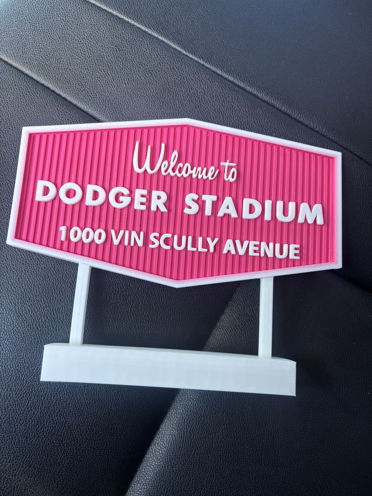 Pink Replica Dodger Welcome Sign