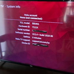 55 inch 4K TCL Roku TV