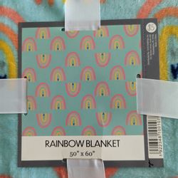 Fleece Rainbow Blanket NWT 