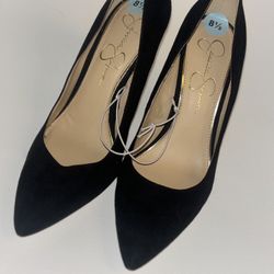 Black Jessica Simpson Velvet Heels Size 8.5