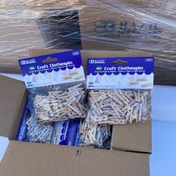 Pallet of Mini Craft Clothpin. 9216 Packs for Wholesale