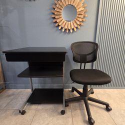 Rolling Laptop Computer Desk and chair