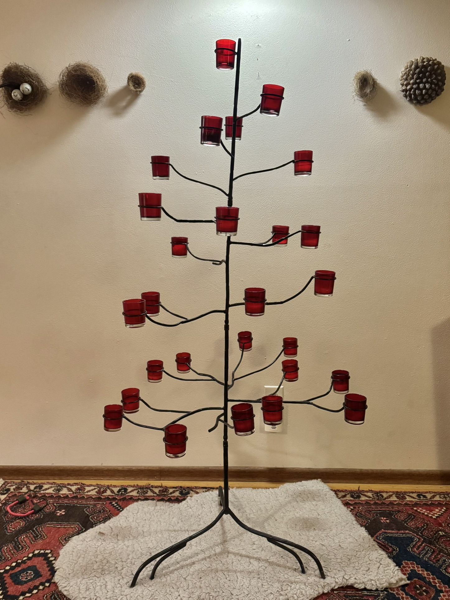 Contemporary Red Votive Christmas Tree