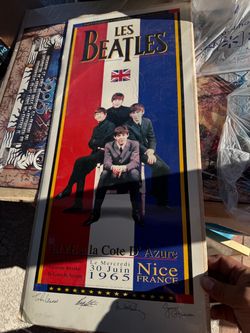The Beatles 1965 Nice France Concert Commemorative Poster Lithograph - ArtRock Troy Alders 1995 Limited Edition Numbered with Original COA