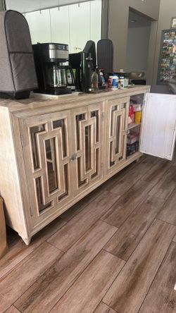 Solid wood  white wash bug sideboard