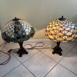 Antique Table Lamp Tiffany Style Stained Glass By Tania Bricel Colour Creations