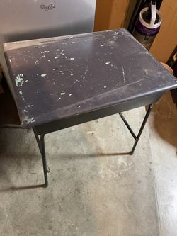 Vintage Metal Lift Top Desk