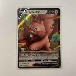 Pokemon Shining Fates Greedent V Rare Holo 053/072