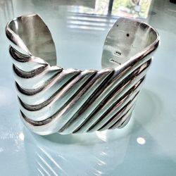 🎁 Stunning, Handmade Sterling Silver Cuff Bracelet