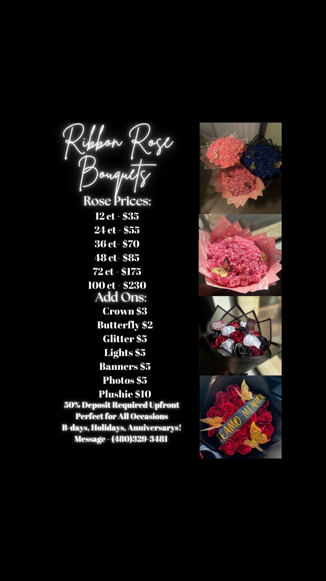 Eternal Ribbon Rose Bouquets 