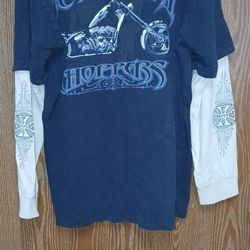 Vintage West Coast Chopper Long Sleeve Navy/White Size XL Mens