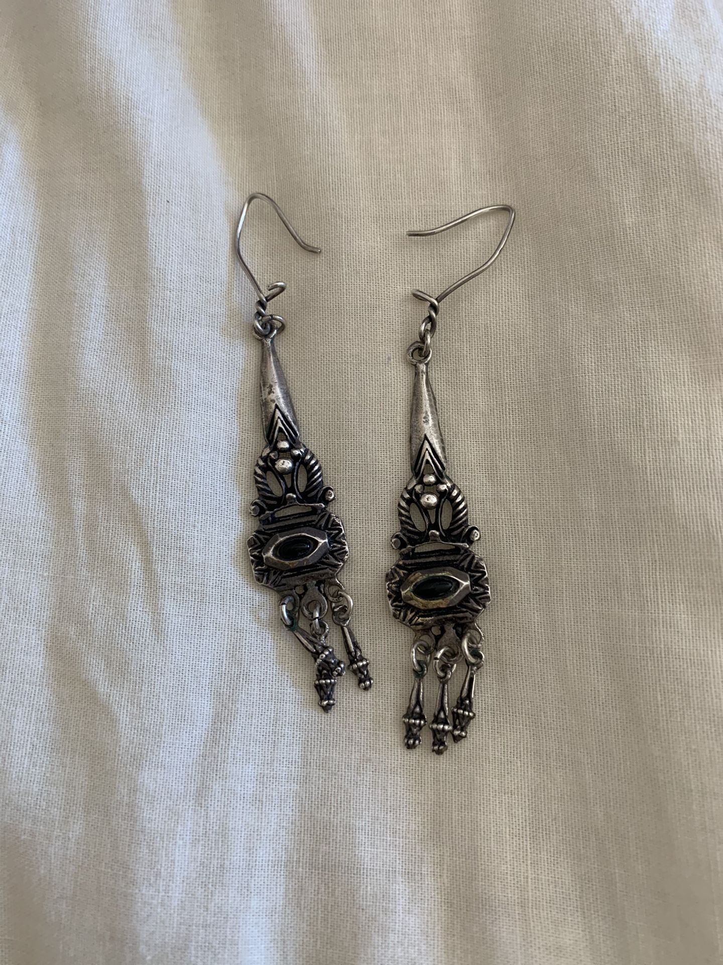 Silver dangling earrings