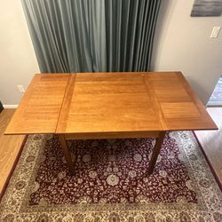 Mid-Century Ansager Mobler Style Extension Table, Teak, Hidden Leaf -