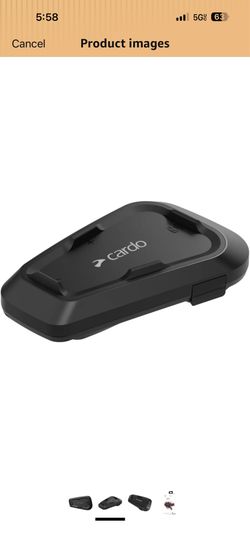 Cardo Systems Spirit Motorcycle Bluetooth Communication Headset, 2-Way Bluetooth, Thin 32mm Speakers, Waterproof, Universal Connectivity - Single Pack