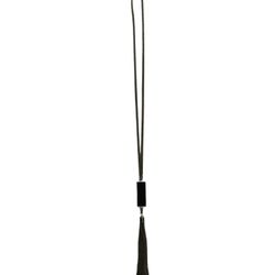 Long Black Enameled Bar with a Multi Chain/Whip/Tassel
