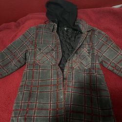 Volcom Flannel Jacket (button up) Grey/Red