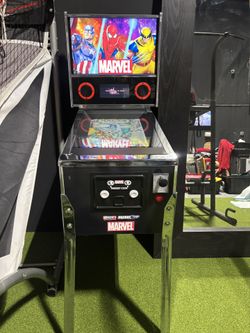 Arcade1Up Marvel Digital Pinball Comes with different games Is in pristine condition. I have no room for it no more need to sell. Ignore