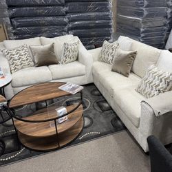 NEW BEIGE SOFA & LOVESEAT 