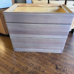 42” NEW CHERRY WOOD CANYON GREY STAIN , Plywood Construction, 3 Pot Pan Drawers