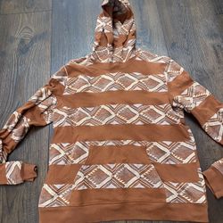 Men’s Brown Tribal Hoodie Sweater Size Medium By Rank 45 #15