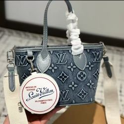 LV Neverfull BB Denim Tote Bag