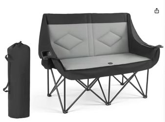 Folding Double Camp Chair with Carry Bag