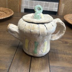Vintage Mid Century Modern Whimsical Ceramic Tea Pot  