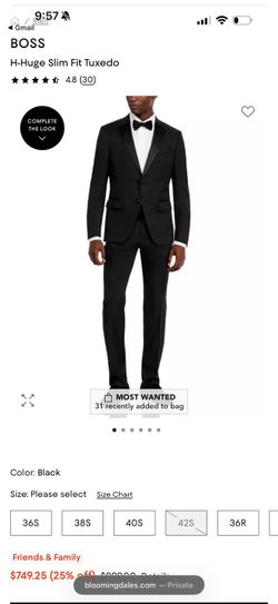 BOSS H-Huge Slim Fit Tuxedo
