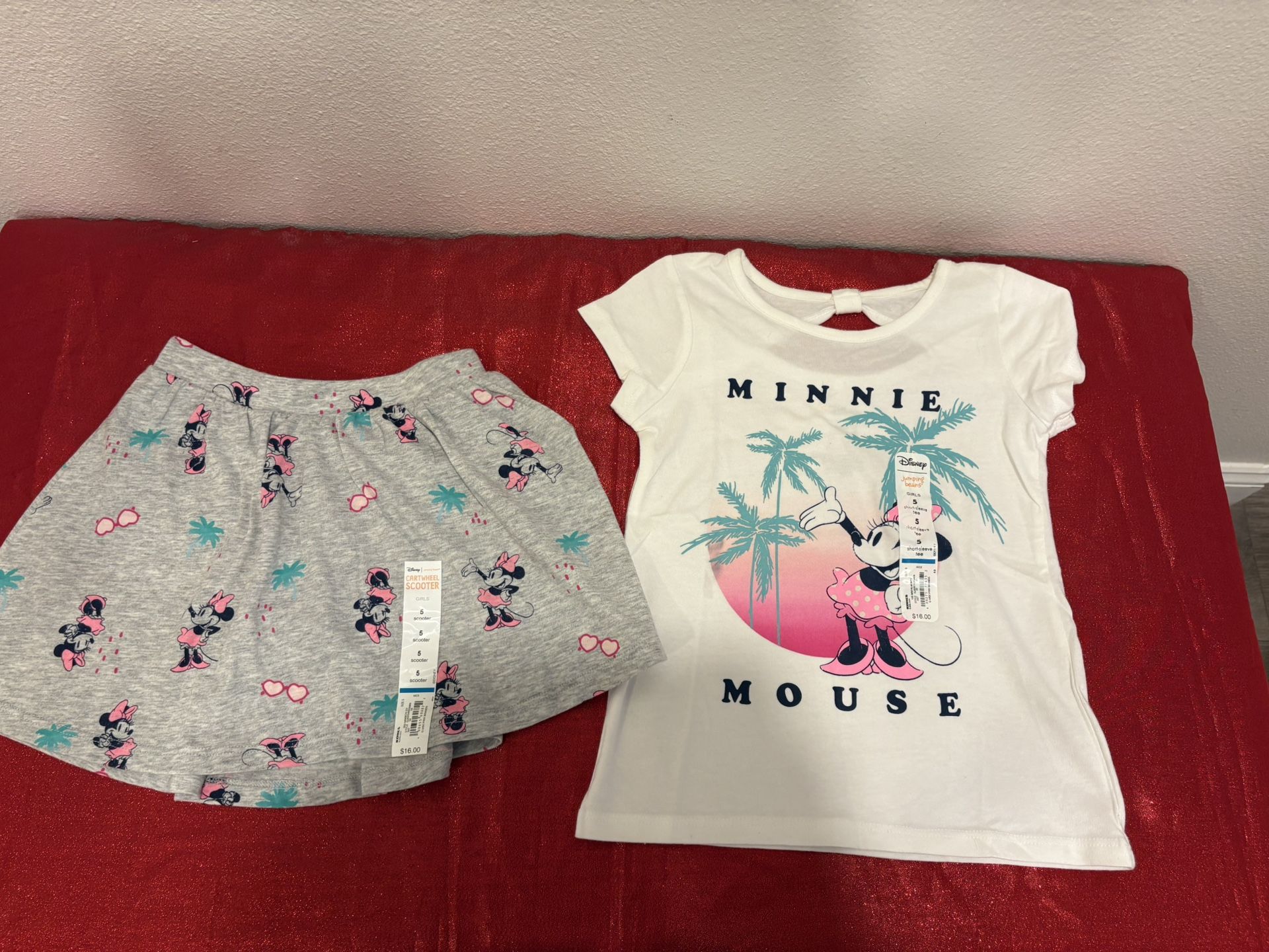 Brand New Girls Disney Minnie Mouse outfit - top & Skirt - Kids Size 5 - Simi Valley 