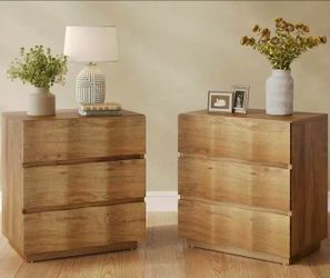 New assembled set of 2 Nightstand, Fluted Bedside Table, Nightstand with Drawers 2PCS
End Tables Living Room, Modern Farmhouse Bedside Table, Wooden E