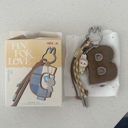 Labubu The Monsters Pin For Love Series Letter Keychain
