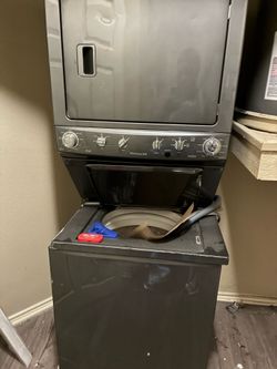 Double washer stackable gray