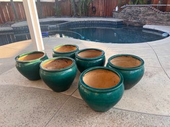 Large Glazed Ceramic Planters – $50 Each