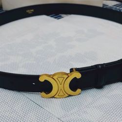 Arc de Triomphe leather belt women's black width 2.5cm