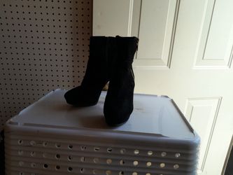 High Heel Ankle Length Suede Boots